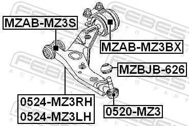 FEBEST Mounting, control/trailing arm (MZAB-MZ3BX)