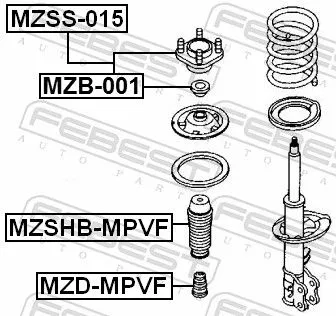 FEBEST Rolling Bearing, suspension strut support mount (MZB-001)