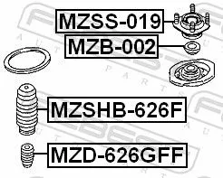 FEBEST Rolling Bearing, suspension strut support mount (MZB-002)