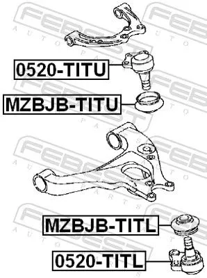 FEBEST Repair kit, supporting/ball joint (MZBJB-TITU)