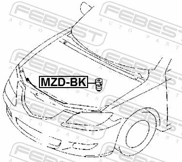 FEBEST Buffer, bonnet (MZD-BK)