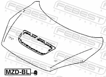FEBEST Buffer, bonnet (MZD-BL)