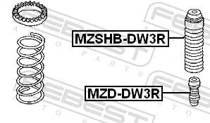 FEBEST Rubber Buffer, suspension (MZD-DW3R)