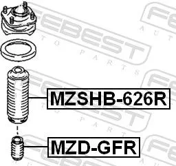 FEBEST Rubber Buffer, suspension (MZD-GFR)