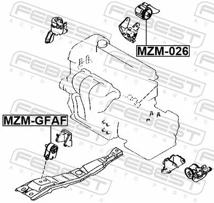 FEBEST Mounting, engine (MZM-026)