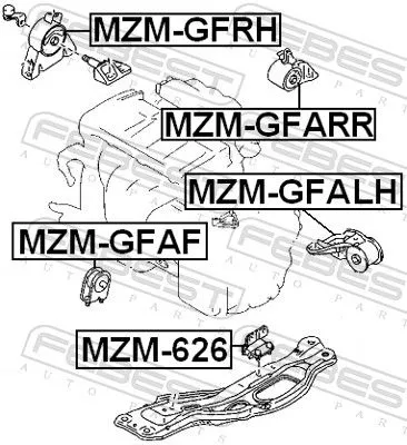 FEBEST Mounting, engine (MZM-GFRH)