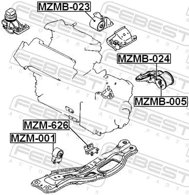 FEBEST Mounting, engine (MZMB-023)
