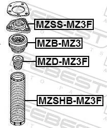 FEBEST Protective Cap/Bellow, shock absorber (MZSHB-MZ3F)