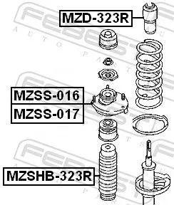 FEBEST Suspension Strut Support Mount (MZSS-016)