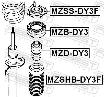 FEBEST Suspension Strut Support Mount (MZSS-DY3F)