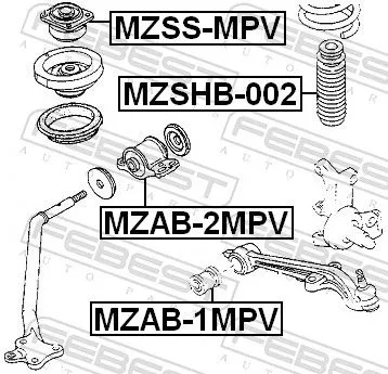 FEBEST Suspension Strut Support Mount (MZSS-MPV)