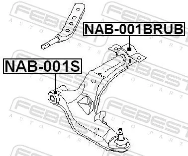 FEBEST Mounting, control/trailing arm (NAB-001BRUB)
