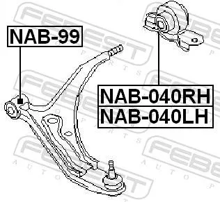 FEBEST Mounting, control/trailing arm (NAB-040RH)