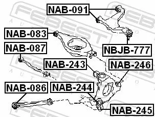 FEBEST Mounting, control/trailing arm (NAB-091)
