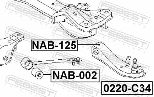 FEBEST Mounting, control/trailing arm (NAB-125)