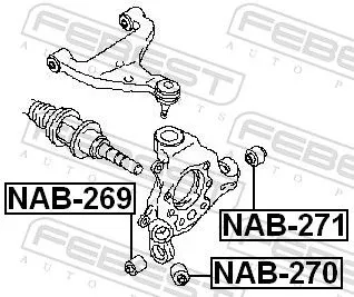 FEBEST Mounting, control/trailing arm (NAB-270)