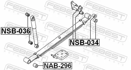 FEBEST Bushing, leaf spring (NAB-296)
