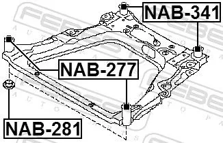 FEBEST Bushing, axle beam (NAB-341)