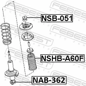FEBEST Bush, shock absorber (NAB-362)