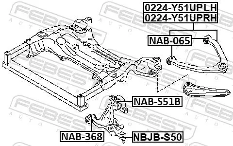 FEBEST Mounting, control/trailing arm (NAB-368)