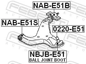 FEBEST Mounting, control/trailing arm (NAB-E51S)