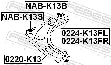 FEBEST Mounting, control/trailing arm (NAB-K13S)
