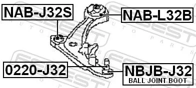FEBEST Mounting, control/trailing arm (NAB-L32B)