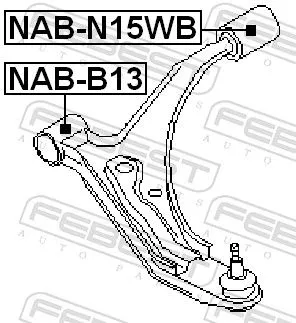 FEBEST Mounting, control/trailing arm (NAB-N15WB)