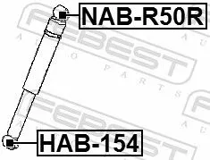 FEBEST Bush, shock absorber (NAB-R50R)