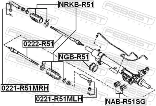 FEBEST Mounting, steering gear (NAB-R51SG)