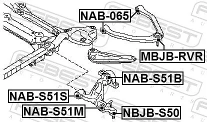 FEBEST Mounting, control/trailing arm (NAB-S51M)