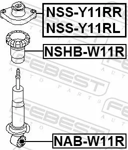 FEBEST Bush, shock absorber (NAB-W11R)