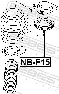 FEBEST Rolling Bearing, suspension strut support mount (NB-F15)
