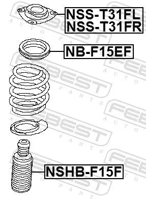 FEBEST Rolling Bearing, suspension strut support mount (NB-F15EF)