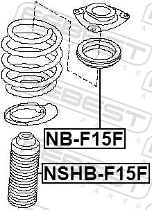 FEBEST Rolling Bearing, suspension strut support mount (NB-F15F)