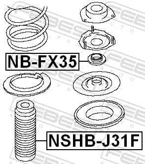FEBEST Rolling Bearing, suspension strut support mount (NB-FX35)
