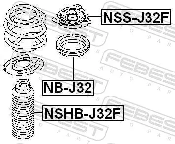FEBEST Rolling Bearing, suspension strut support mount (NB-J32)