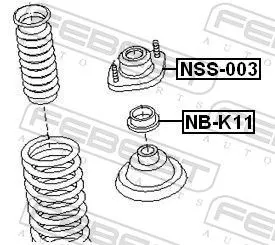 FEBEST Rolling Bearing, suspension strut support mount (NB-K11)