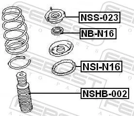 FEBEST Rolling Bearing, suspension strut support mount (NB-N16)