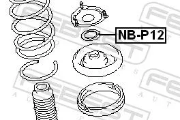FEBEST Rolling Bearing, suspension strut support mount (NB-P12)