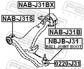FEBEST Repair kit, supporting/ball joint (NBJB-J31)