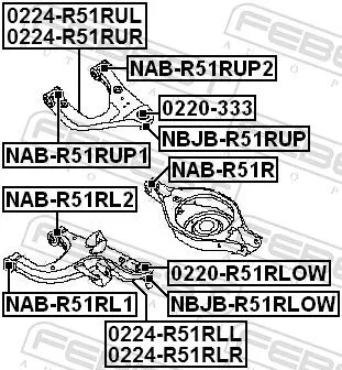 FEBEST Repair kit, supporting/ball joint (NBJB-R51RLOW)