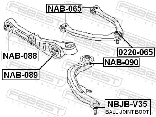 FEBEST Repair kit, supporting/ball joint (NBJB-V35)
