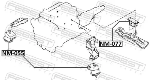 FEBEST Mounting, automatic transmission (NM-077)
