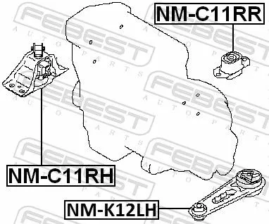 FEBEST Mounting, engine (NM-C11RR)