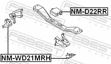 FEBEST Mounting, engine (NM-D22RR)