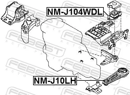 FEBEST Mounting, manual transmission (NM-J104WDL)