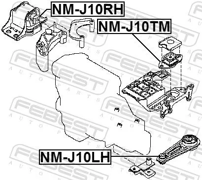 FEBEST Mounting, manual transmission (NM-J10TM)
