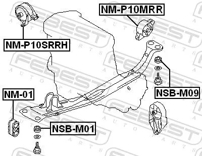 FEBEST Mounting, engine (NM-P10MRR)