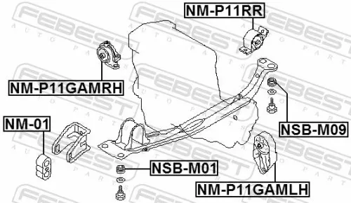 FEBEST Mounting, engine (NM-P11GAMRH)